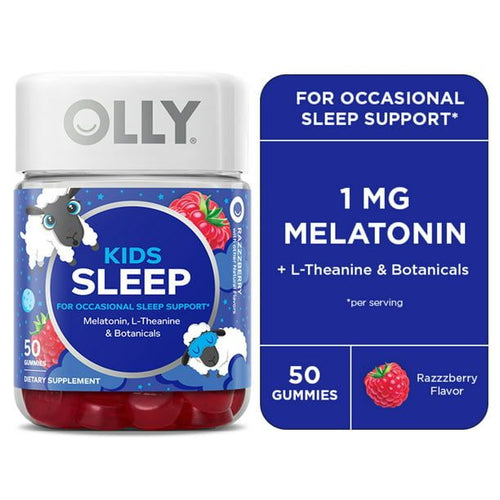 OLLY Kids Sleep Gummy Supplement, 0.5 Melatonin, L Theanine, Raspberry, 50 Count EasyOptionXY LLC