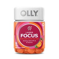OLLY Laser Focus Gummy, Ginseng, Alpha GPC, B Vitamin, Supplement, Berry Tangerine, 36 Count EasyOptionXY LLC