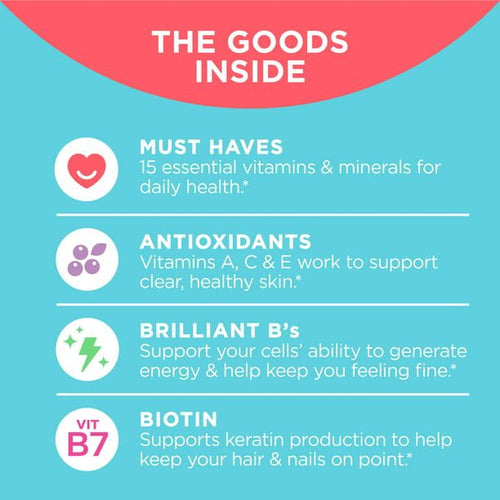 OLLY Teen Girl Multivitamin Gummies, Berry Melon, 70 Count EasyOptionXY LLC