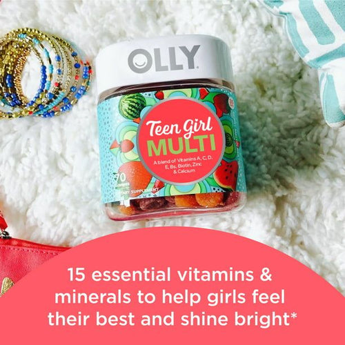 OLLY Teen Girl Multivitamin Gummies, Berry Melon, 70 Count EasyOptionXY LLC