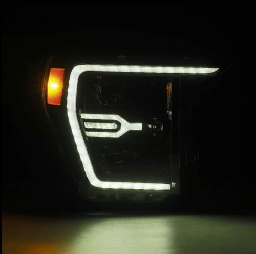 AlphaRex 21-23 Ford F150 / 21-23 Ford F150 Raptor LUXX-Series LED Projector Headlights Alpha-Black OffRoadUSA.com