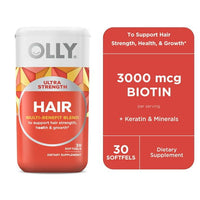 OLLY Ultra Strength Hair Softgel, Hair Support Supplement, Biotin, Keratin, 30 Count EasyOptionXY LLC
