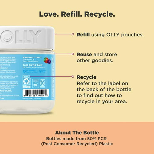 OLLY Kids Multivitamin + Probiotic Gummy, Vitamin A, C, D, E, B, Zinc, Berry, 100 Count EasyOptionXY LLC