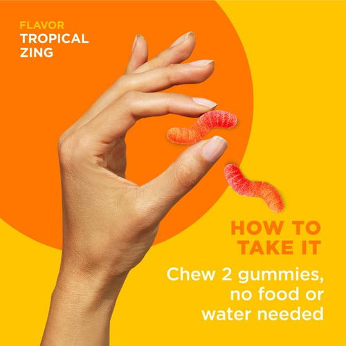 OLLY Hello Happy Gummy Worms, Mood Balance Support Supplement, Vitamin D, Tropical, 60 Count EasyOptionXY LLC