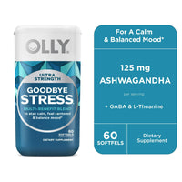 OLLY Ultra Strength Goodbye Stress Softgel, Stress Support, Ashwagandha, L-Theanine, 60 Count EasyOptionXY LLC