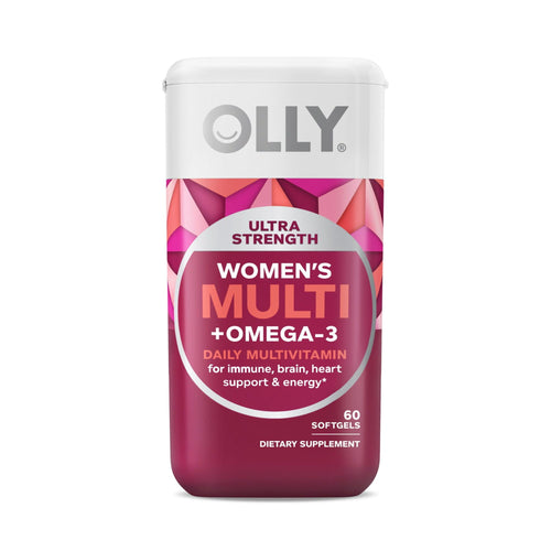 OLLY Ultra Strength Women's Multi + Omega-3 Softgels, Daily Vitamin, 60 Count EasyOptionXY LLC