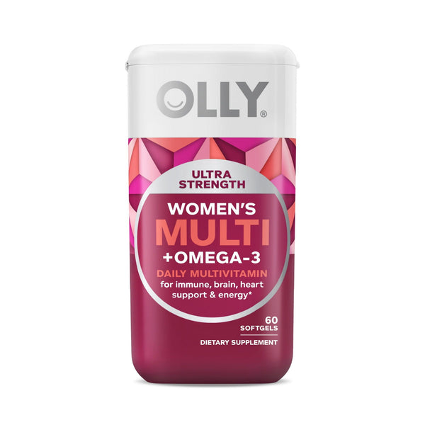 OLLY Ultra Strength Women's Multi + Omega-3 Softgels, Daily Vitamin, 60 Count EasyOptionXY LLC