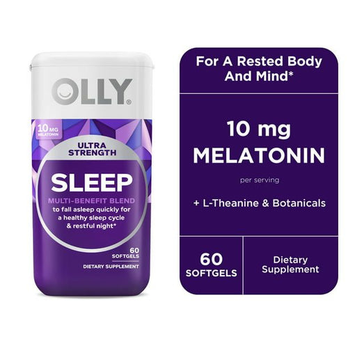 OLLY Ultra Strength Sleep Softgel, Melatonin Sleep Aid, Magnesium, L-Theanine, 60 Count EasyOptionXY LLC