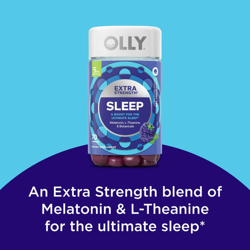 OLLY Extra Strength Sleep Gummy Supplement, 5mg Melatonin, L Theanine, Blackberry, 70 Count EasyOptionXY LLC