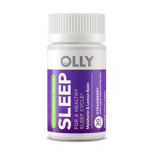 OLLY Sleep Fast Dissolves Supplement, 3 mg Melatonin, Lemon Balm, Vegan, Strawberry, 30 Count EasyOptionXY LLC