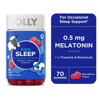 OLLY Kids Sleep Gummy, 0.5mg Melatonin, Raspberry, 70 Count EasyOptionXY LLC