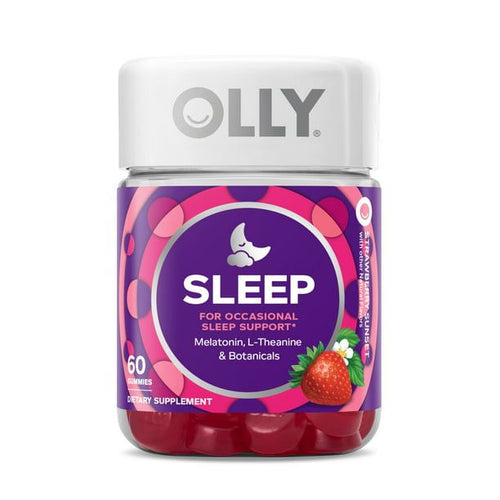OLLY Sleep Aid Gummy, 3 mg Melatonin, Strawberry Flavor, 60 Count EasyOptionXY LLC