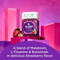 OLLY Sleep Aid Gummy, 3 mg Melatonin, Strawberry Flavor, 60 Count EasyOptionXY LLC