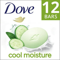Dove Beauty Bar Cucumber & Green Tea More Moisturizing Than Bar Soap, 3.75 oz, 12 Bars EasyOptionXY LLC