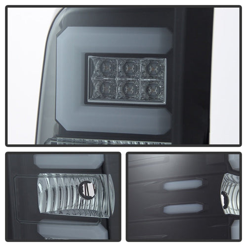 Spyder 14-18 Chevy 1500 / 15-19 GMC 3500 Dually / Bar LED Tail Lights Blk Smke ALT-YD-CS14-LBLED-BSM OffRoadUSA.com