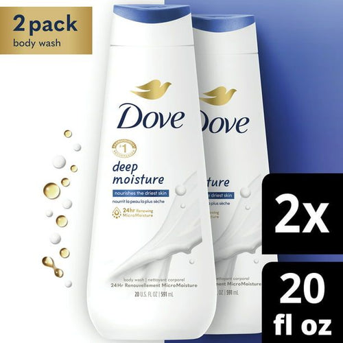 Dove Deep Moisture Nourishing Liquid Body Wash, 20 oz, 2 Count EasyOptionXY LLC