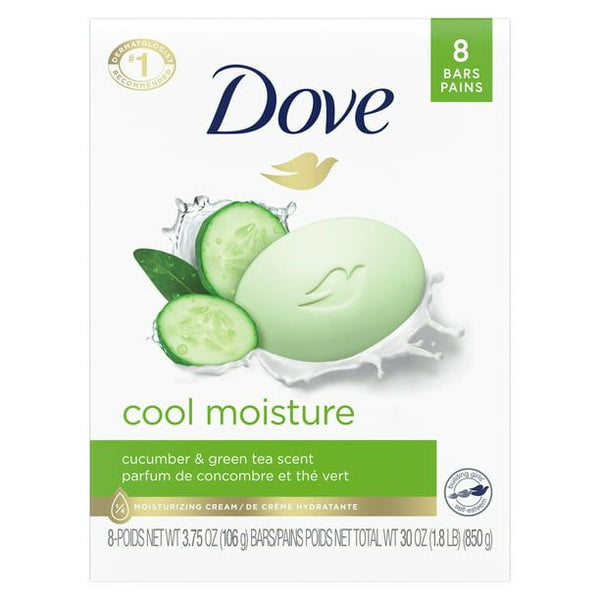 Dove Skin Care Beauty Bar Cucumber And Green Tea Soap For Softer Skin, 3.75 oz, 8 Bars EasyOptionXY LLC