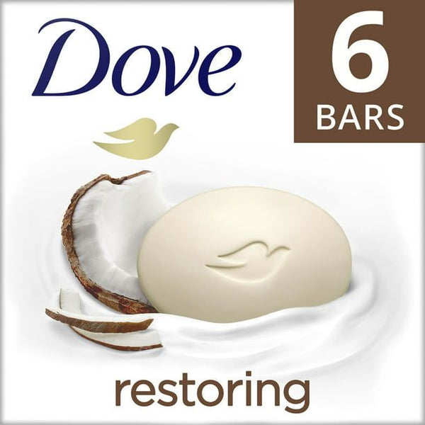 Dove Restoring Coconut and Cocoa Butter Beauty Bar 3.75 oz, 6 Bars EasyOptionXY LLC