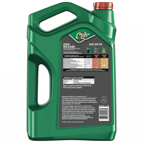 Quaker State High Mileage 5W-20 Synthetic Blend Motor Oil for Vehicles over 75K Miles, 5-Quart EasyOptionXY LLC