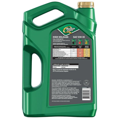 Quaker State Full Synthetic High Mileage 10W-30 Motor Oil, 5 Quart EasyOptionXY LLC