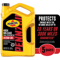 Pennzoil Full Synthetic High Mileage 5W-30 Motor Oil, 5 Quart EasyOptionXY LLC