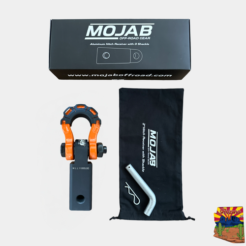 2'' Aluminum Hitch Receiver with Steel D-Shackle (LIFETIME WARRANTY) MOJAB OFFROAD
