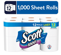 Scott 1,000 Toilet Paper, 12 Rolls, 1,000 Sheets per Roll EasyOptionXY LLC