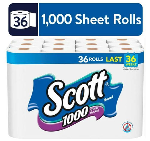 Scott 1,000 Toilet Paper, 36 Rolls, 1,000 Sheets per Roll EasyOptionXY LLC
