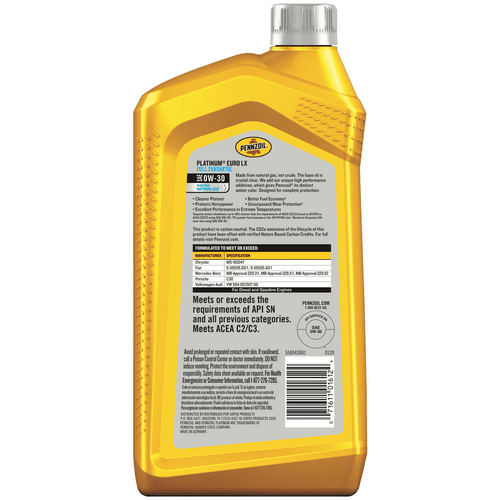 Pennzoil Platinum Euro LX 0W-30 Full Synthetic Motor Oil, 1 Quart EasyOptionXY LLC