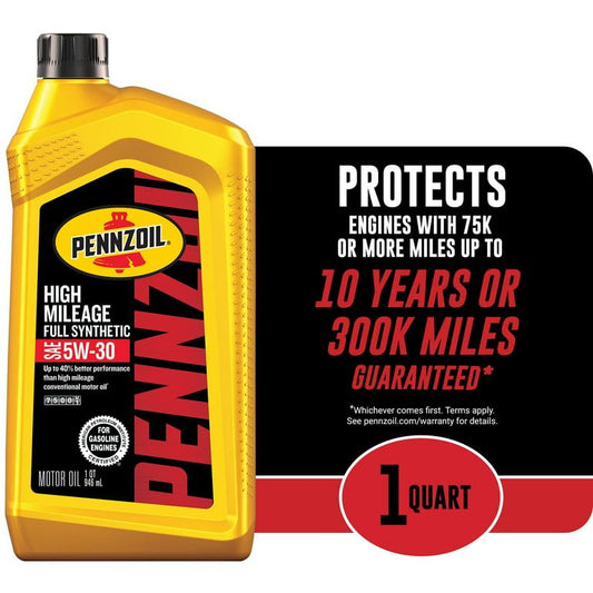 Pennzoil Full Synthetic High Mileage 5W-30 Motor Oil, 1 Quart EasyOptionXY LLC