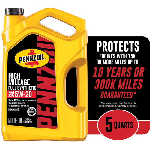 Pennzoil Full Synthetic High Mileage 5W-20 Motor Oil, 5 Quart EasyOptionXY LLC