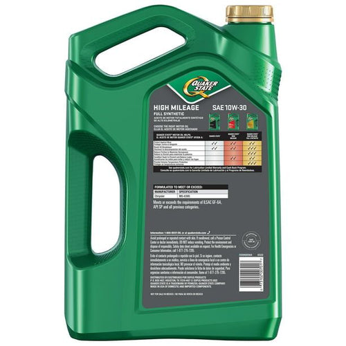 Quaker State Full Synthetic High Mileage 10W-30 Motor Oil, 5 Quart EasyOptionXY LLC