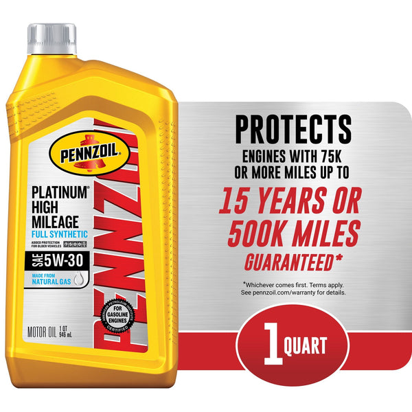 Pennzoil Platinum High Mileage Full Synthetic 5W-30 Motor Oil, 1 Quart EasyOptionXY LLC