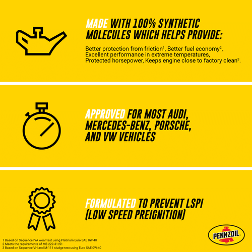 Pennzoil Platinum Euro LX 0W-30 Full Synthetic Motor Oil, 1 Quart EasyOptionXY LLC