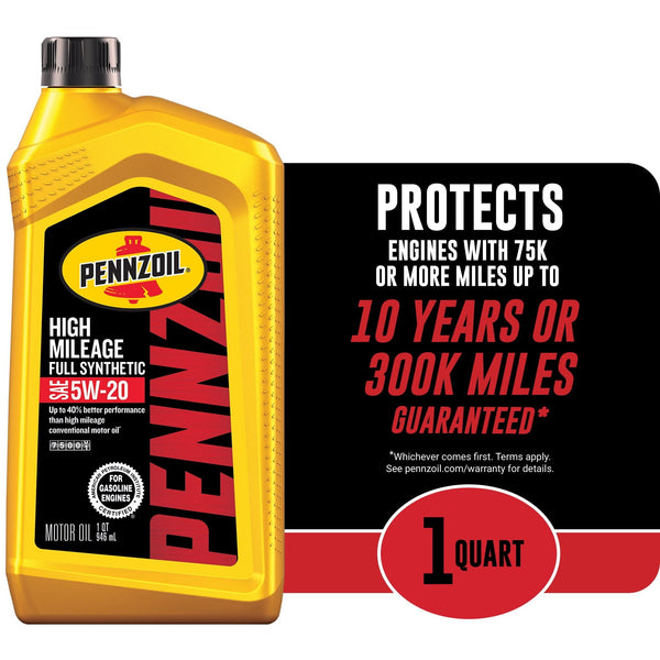 Pennzoil Full Synthetic High Mileage 5W-20 Motor Oil, 1 Quart EasyOptionXY LLC