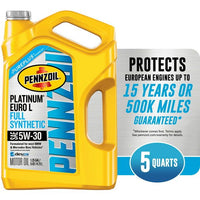 Pennzoil Platinum Euro L Full Synthetic 5W-30 Motor Oil, 5 Quart EasyOptionXY LLC