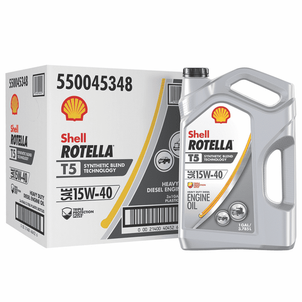 Shell Rotella T5 Synthetic Blend 15W-40 Diesel Engine Oil, 1 Gallon, 3-Pack Case EasyOptionXY LLC
