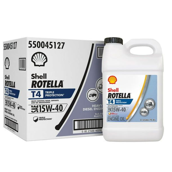 Shell Rotella T4 Triple Protection 15W-40 Diesel Motor Oil, 2.5 Gallon, 2-Pack EasyOptionXY LLC