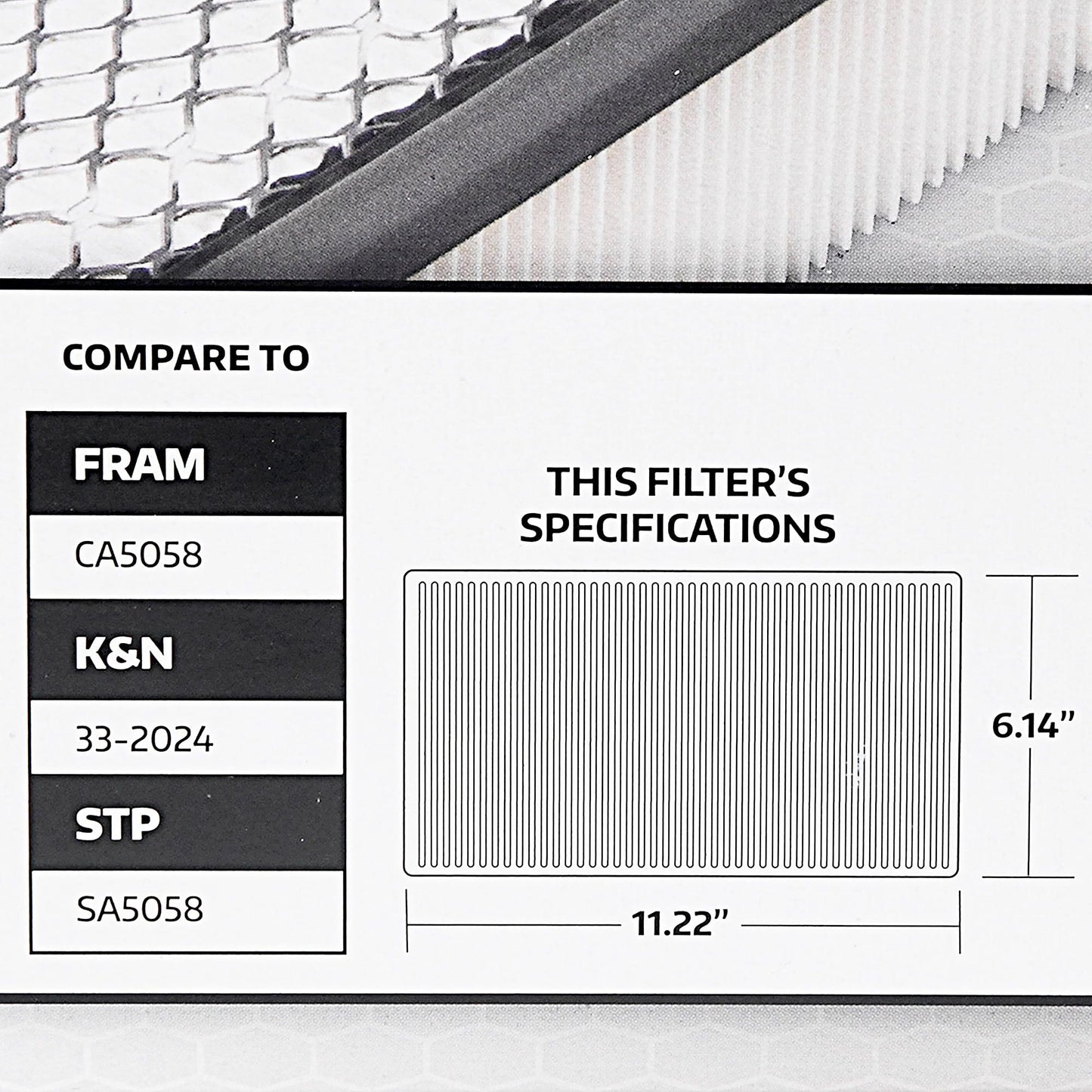 Super Tech 1280 Engine Air Filter, Replacement Filter for Ford