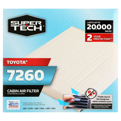 SuperTech Cabin Air Filter, 7260, Replacement Cabin Filter for Toyota EasyOptionXY LLC