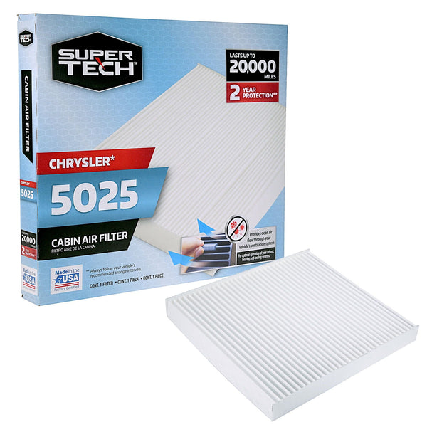SuperTech 5025 Cabin Air Filter, Replacement Air/Dust Filter for Chrysler EasyOptionXY LLC