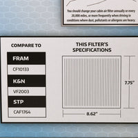SuperTech Cabin Air Filter 7265, Replacement Air/Dust Filter for Toyota EasyOptionXY LLC