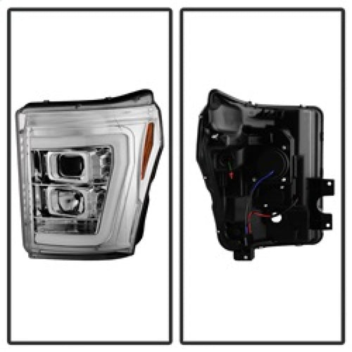 Spyder 11-16 Ford F-250/F-350 V2 Projector Headlights - Light Bar DRL - Chrome PRO-YD-FS11V2-LB-C OffRoadUSA.com
