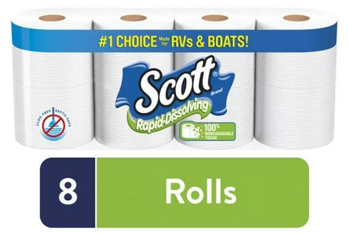 Scott Rapid-Dissolving Toilet Paper, 8 Regular Rolls EasyOptionXY LLC