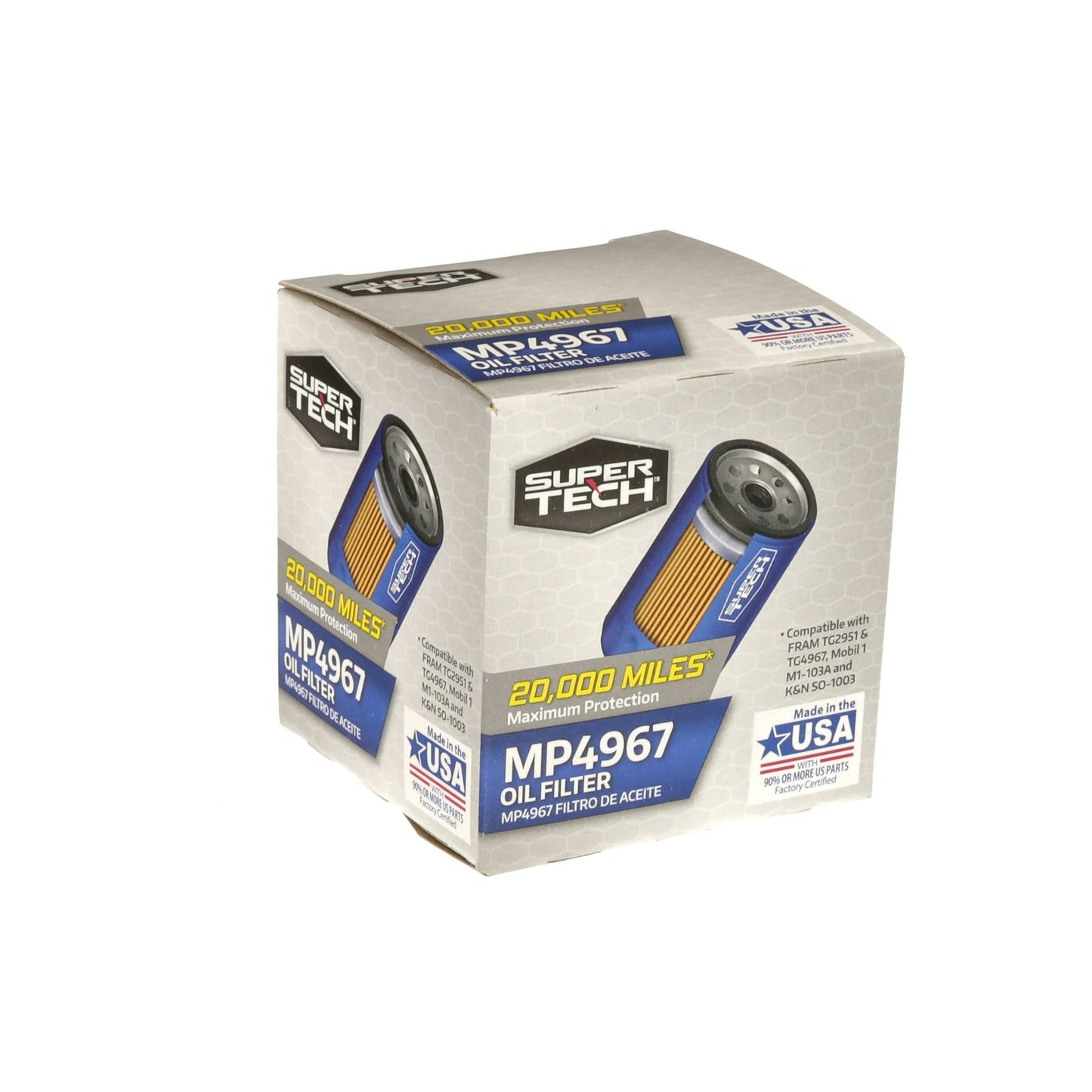 SuperTech Maximum Performance 20,000 mile Replacement Synthetic Oil Filter MP4967 for Toyota and Lexus