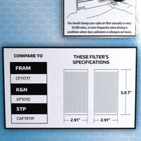 SuperTech Cabin Air Filter 5030, Replacement Air/Dust Filter for Chrysler EasyOptionXY LLC