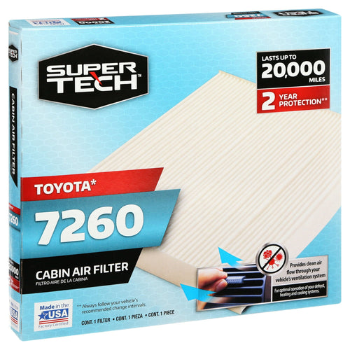 SuperTech Cabin Air Filter, 7260, Replacement Cabin Filter for Toyota EasyOptionXY LLC
