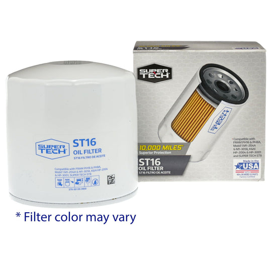 Super Tech ST16 10K mile Spin-on Engine Oil Filter Fits Chrysler, Dodge, Ford and Toyota