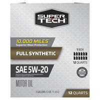 Super Tech Full Synthetic SAE 5W-20 Motor Oil, 12 Quart Bag (3 gallons) EasyOptionXY LLC