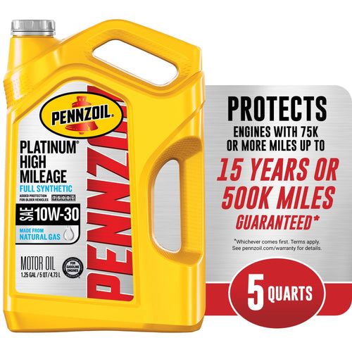 Pennzoil Platinum High Mileage Full Synthetic 10W-30 Motor Oil, 5 Quart EasyOptionXY LLC